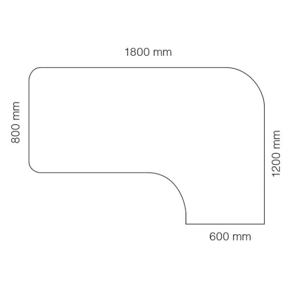  Bordsskiva Viva 1800x800/600x1200mm