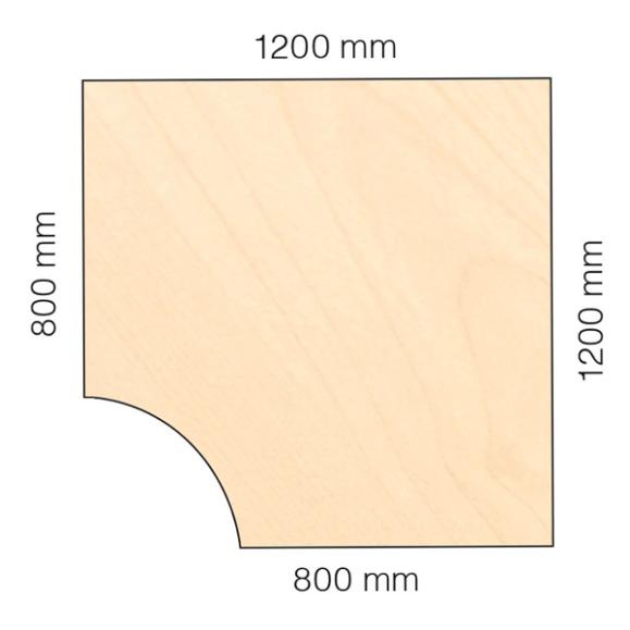  Hörnbordsskiva Viva 1200x1200mm