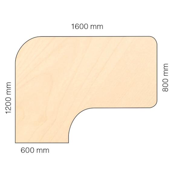  Skrivbord Viva Select höj- och sänkbart med svängd skiva