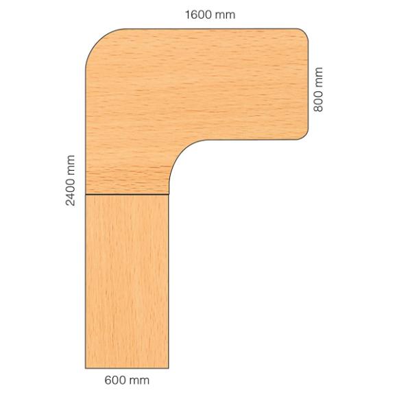  Skrivbord Viva Select höj- och sänkbart 1600/800mm med svängd skiva