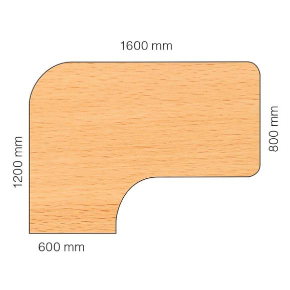  Skrivbord Viva T-staiv fast höjd, med svängd skiva