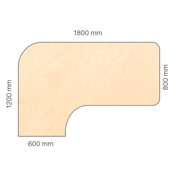  Skrivbord Viva T-staiv fast höjd, med svängd skiva
