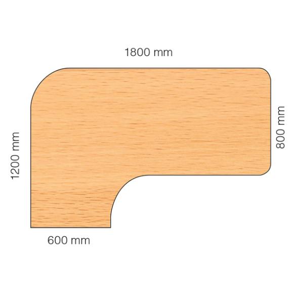  Skrivbord Viva T-staiv fast höjd, med svängd skiva