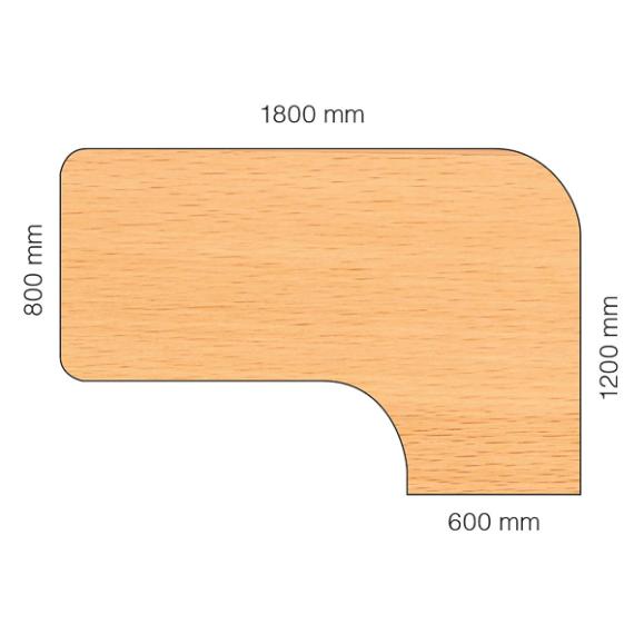  Skrivbord Viva T-staiv fast höjd, med svängd skiva