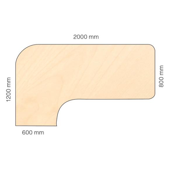  Skrivbord Viva Select 2000/800mm höj- och sänkbart med svängd skiva