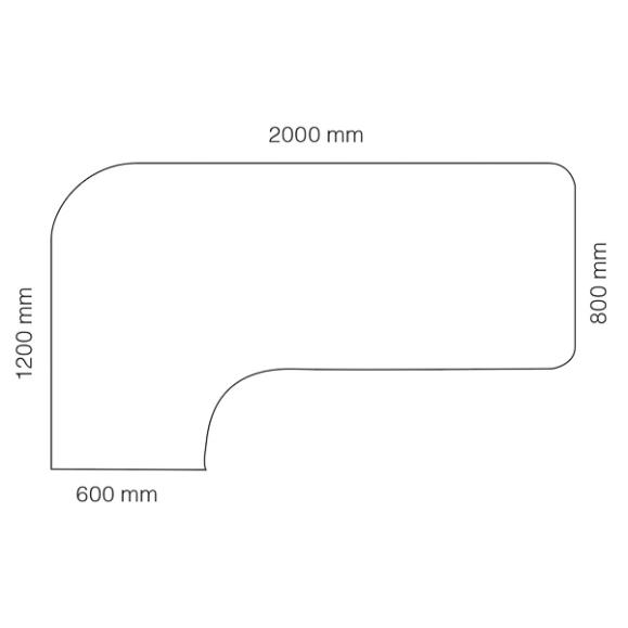  Skrivbord Viva Select höj- och sänkbart med svängd skiva