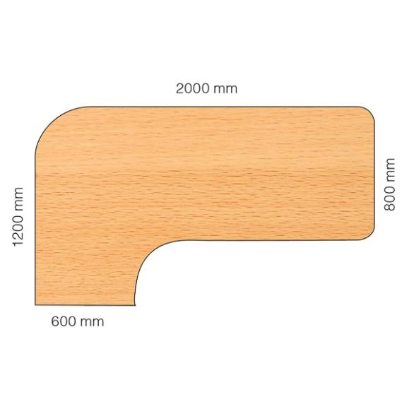  Skrivbord Viva T-staiv fast höjd, med svängd skiva