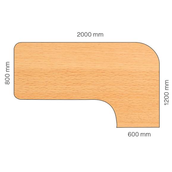  Skrivbord Viva T-staiv fast höjd, med svängd skiva