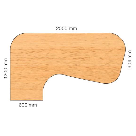  Skrivbord Viva T-staiv fast höjd, med svängd skiva
