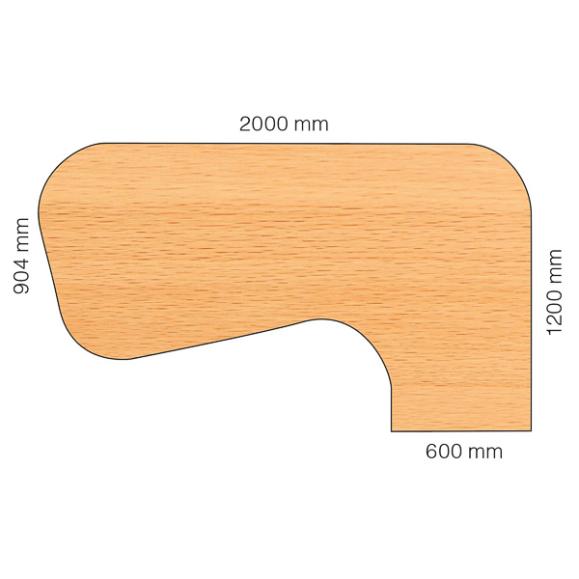  Skrivbord Viva T-staiv fast höjd, med svängd skiva