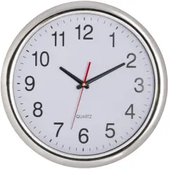  V&auml;ggklocka diameter 400mm silver