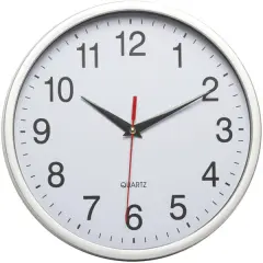  V&auml;ggklocka diameter 250mm silver