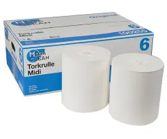  Torkrulle MegaClean midi Nyfiber centrummatad 300m vit