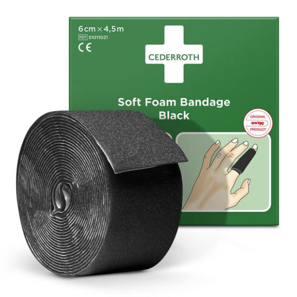  Cederroth Soft Foam Bandage Black 6cm x 4,5m