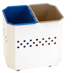  Sopkorg i pl&aring;t med dubbla k&auml;rl 2x9 liter p&aring; hjul