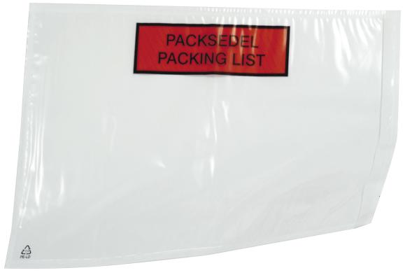  Packsedelskuvert C7 av plast med tryck