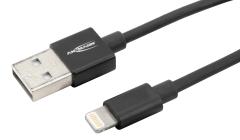  USB-kabel typ A-lightning svart