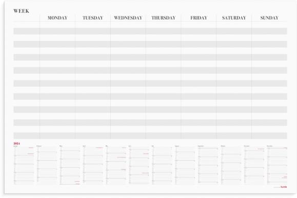  Kalender 2024 Veckoplanering whiteboard