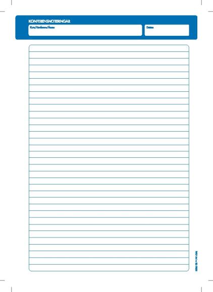  Kurs- och konferensblock A4 linjerade blad