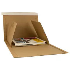  Bokomslag sj&auml;lvh&auml;ftande 35x26x7cm brun