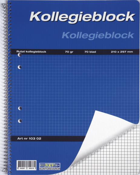  Kollegieblock A4 70g