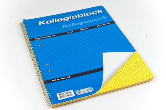  Kollegieblock A4 70g gult papper