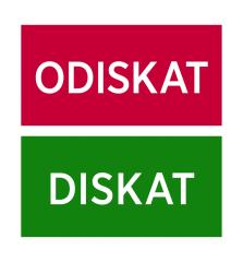  Skylt Diskat/Odiskat dubbelsidig magnetisk 100x50mm