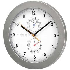  Väggklocka diameter 30cm radiostyrd med termo-/hygrometer