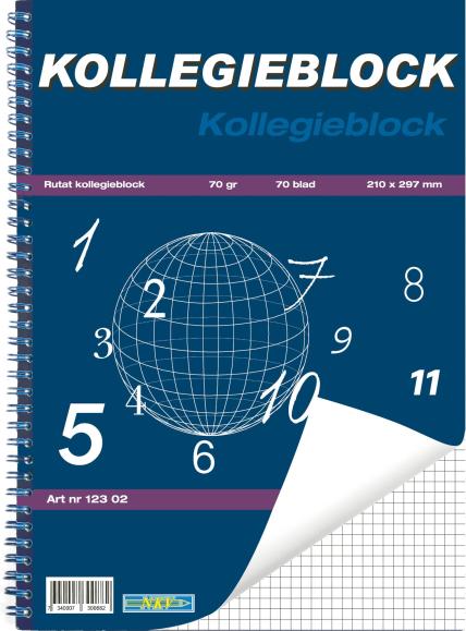  Kollegieblock A4 dubbelspiral 70g