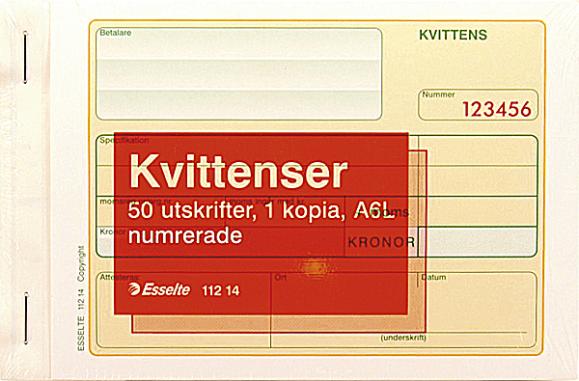  Kvittensblock A6L DCP 2x50ex