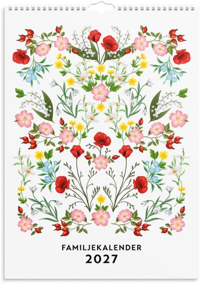  Familjekalender 2027 Illustrerad blomster