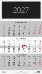  V&auml;ggkalender 2027 Triplaner Elegant