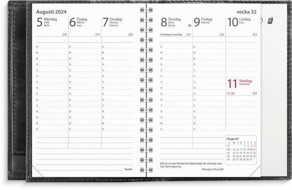  Kalender 2024 Karavan kalenderplånbok svart skinn