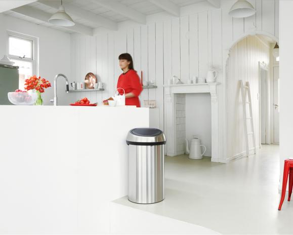 Sopkorg Brabantia Touch Bin 60L Mattborstat stål