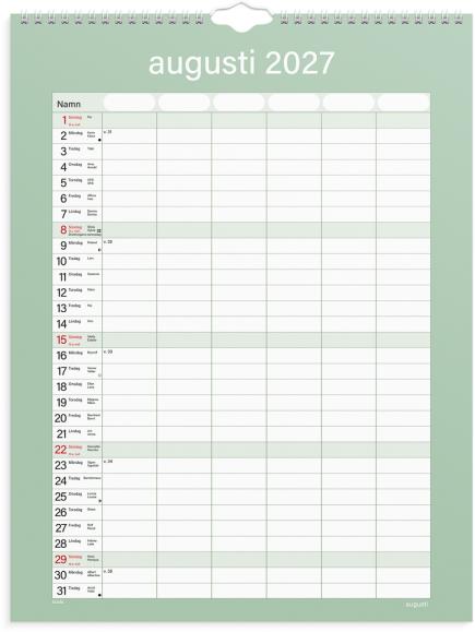  Familjekalender 2027 Praktisk
