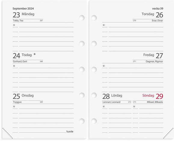  Kalender 2024 Mini Systemkal grönt konstläder Forano
