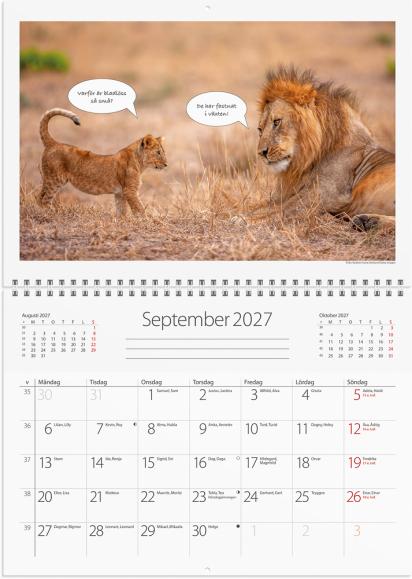  Väggkalender 2027 Djurkul