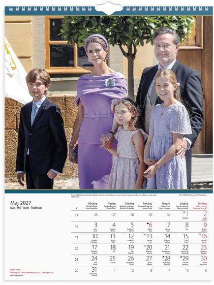  Väggkalender 2027 Kungafamiljen