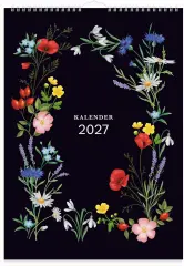  V&auml;ggkalender 2027 Illustrerad blomster