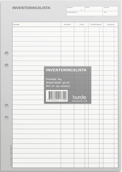  Inventeringsblock A4