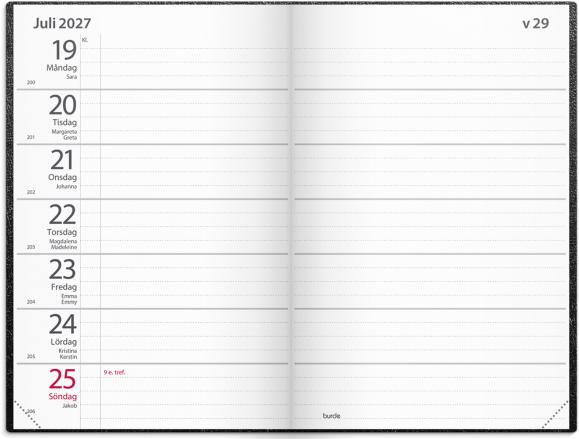  Fickagenda 2027 svart konstläder