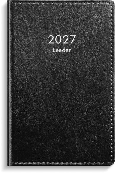  Kalender 2027 Leader svart konstläder inb