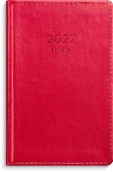  Kalender 2027 Leader rött konstläder