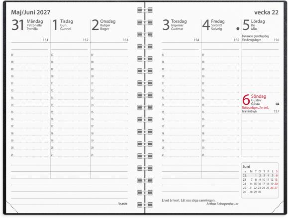  Kalender 2027 Prestige svart plast