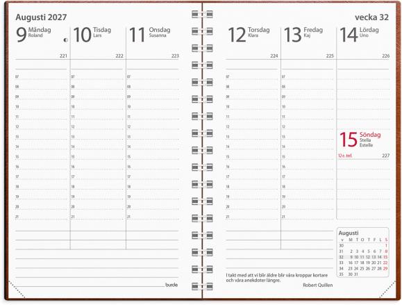  Kalender 2027 Prestige cognac konstläder