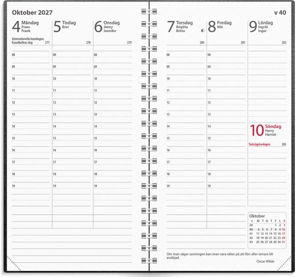  Kalender 2027 Interplano svart plast