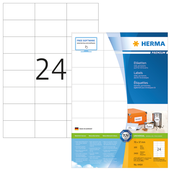  Herma etikett Premium 70x37mm 3x8 4464